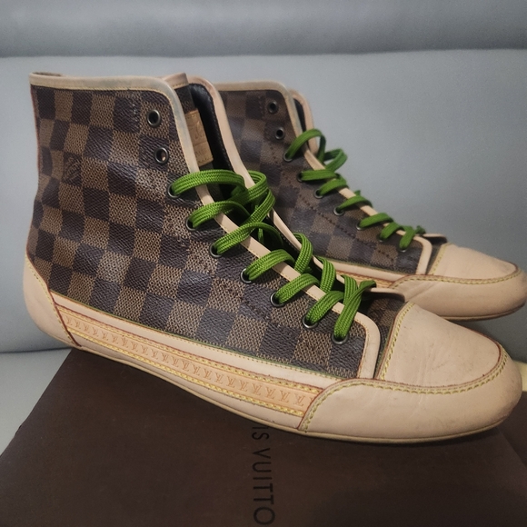 Louis Vuitton Other - Louis Vuitton Brown Damier Ebene Canvas Leather High Top Vintage